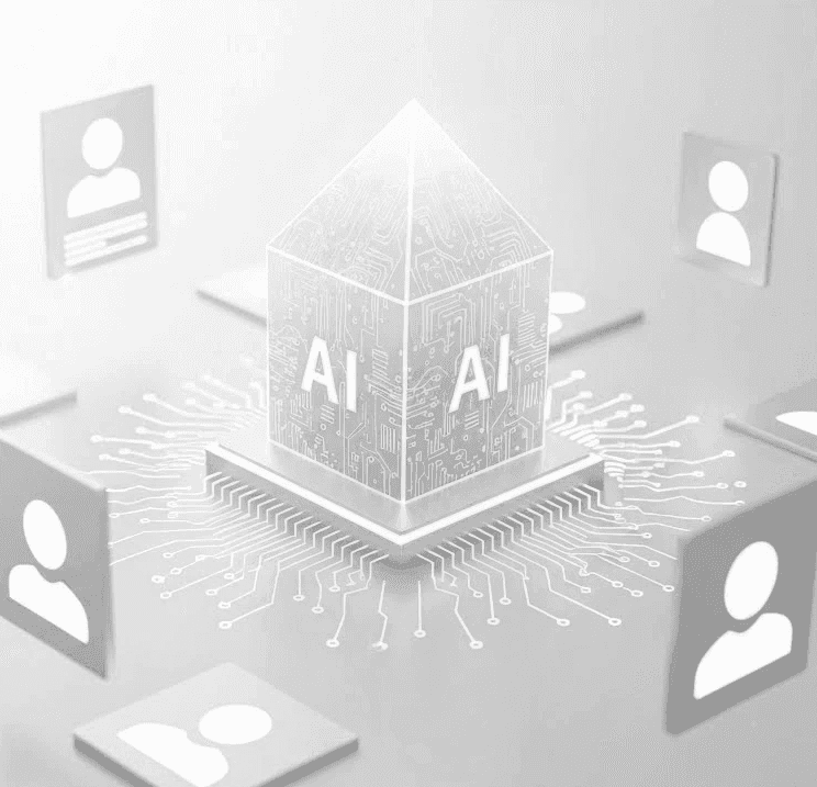 AI talent intelligence core connected to candidate profiles