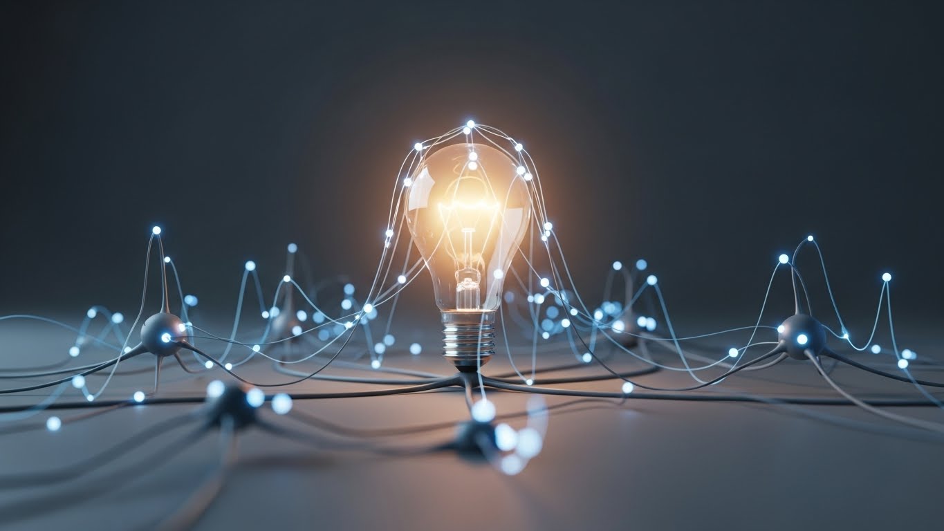 Connected light representing shared ownership and intelligent coordination